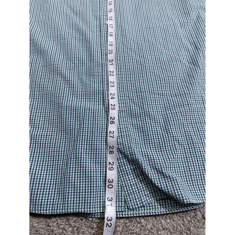 Ralph Lauren Mens Blake Button Down Shirt Green Gingham Short Sleeve Preppy M - Picture 6 of 6